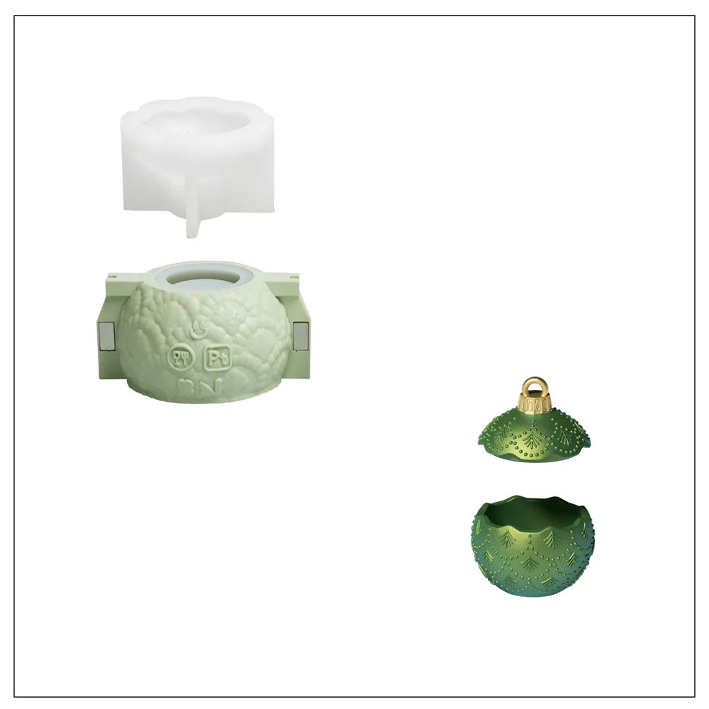 Twinkle Bauble Candle Jar Concrete Jesmonite Silicone Mold 4 oz Candle Refill Mold Christmas Home Decoration