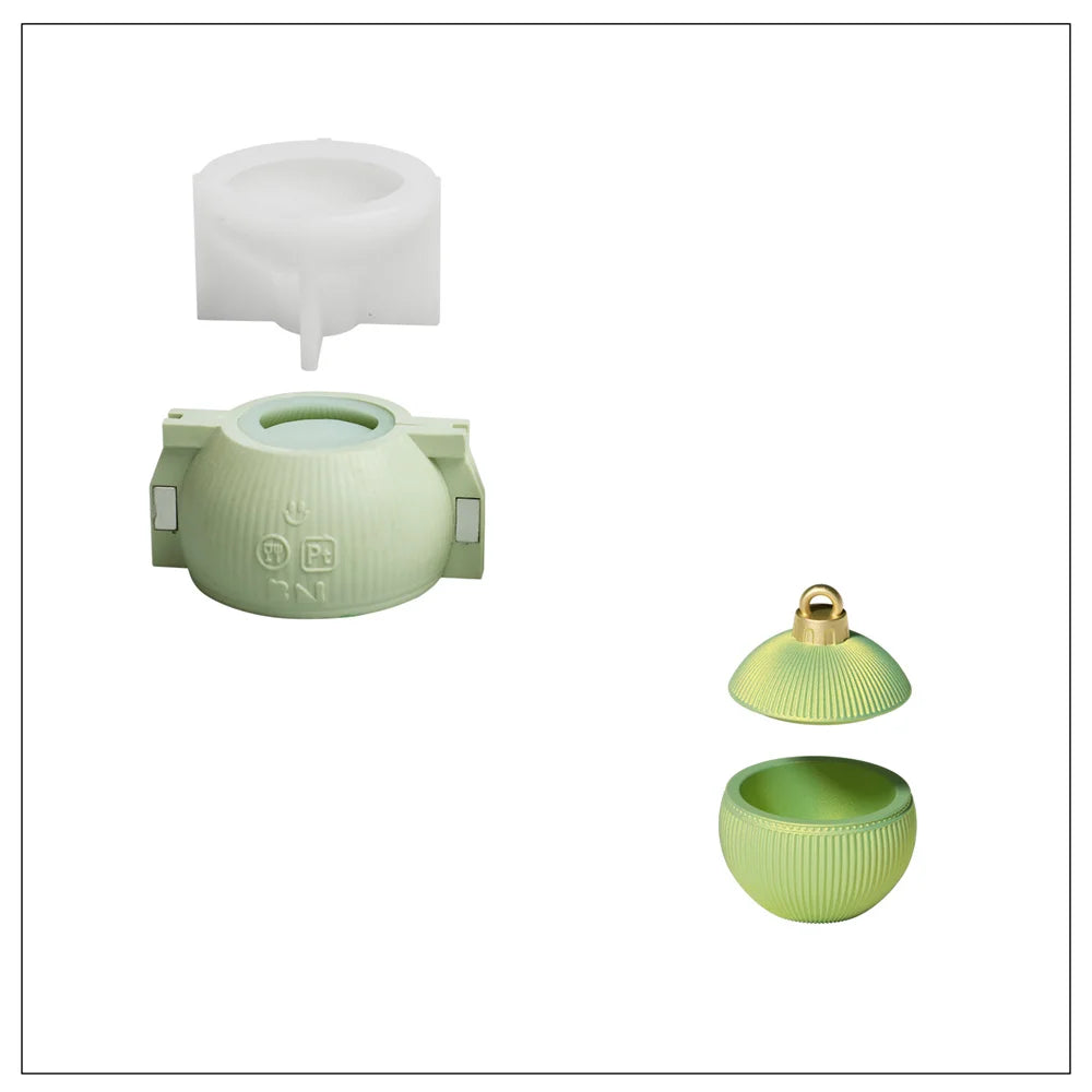 Twinkle Bauble Candle Jar Concrete Jesmonite Silicone Mold 4 oz Candle Refill Mold Christmas Home Decoration