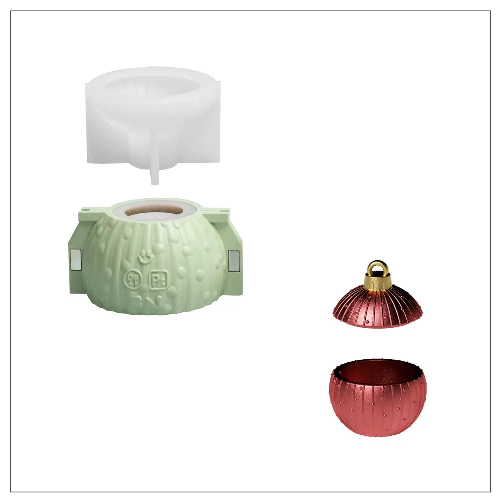 Twinkle Bauble Candle Jar Concrete Jesmonite Silicone Mold 4 oz Candle Refill Mold Christmas Home Decoration