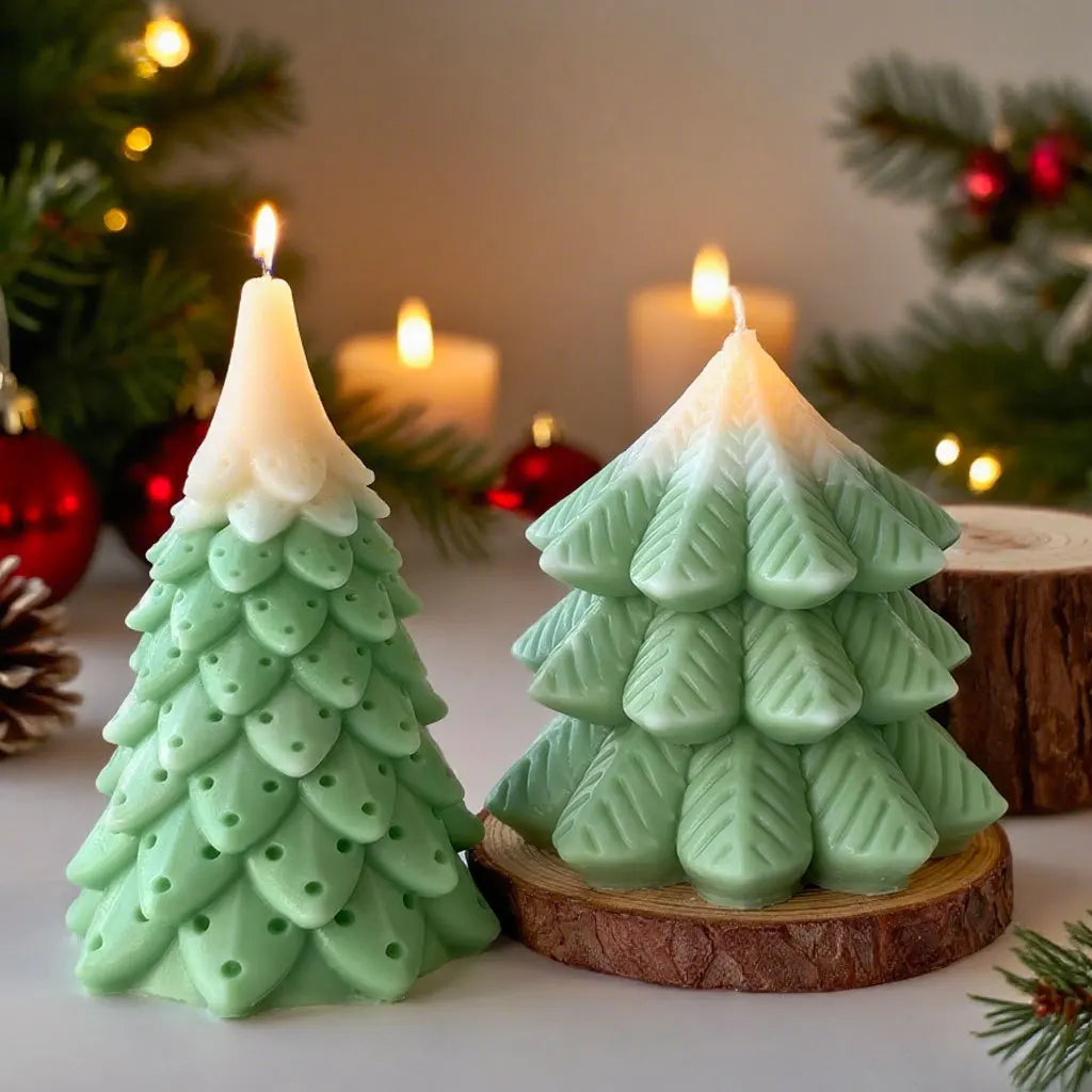 DIY Christmas Tree Silicone Candle Mold Handmade Aroma Candle Plaster Resin Mould Christmas Candle Making Supplies