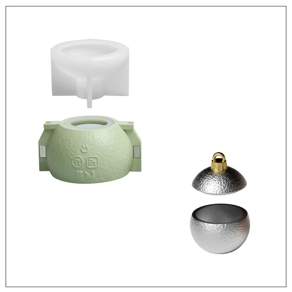 Twinkle Bauble Candle Jar Concrete Jesmonite Silicone Mold 4 oz Candle Refill Mold Christmas Home Decoration