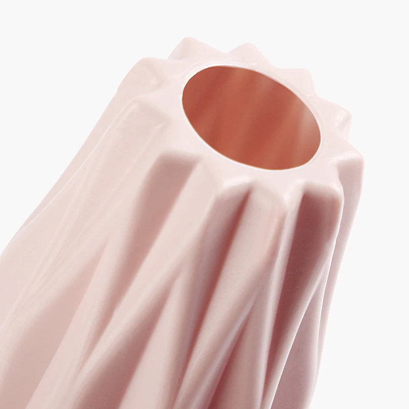 NEW 21cm Modern Flower Vase White Pink Green Plastic Vase Nordic Home Living Room Decoration Ornament Flower Arrangement Decor