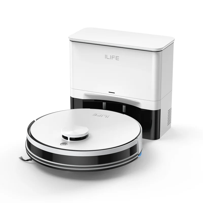 Ilife A30 Pro 5000Pa Suction Power, Combined Robot Vacuum Cleaner and Mop Cleaning Function, Automatic Dust Empty, 60 Days Capacity, Support App/Remote Control, 180 Minutes Operation Time