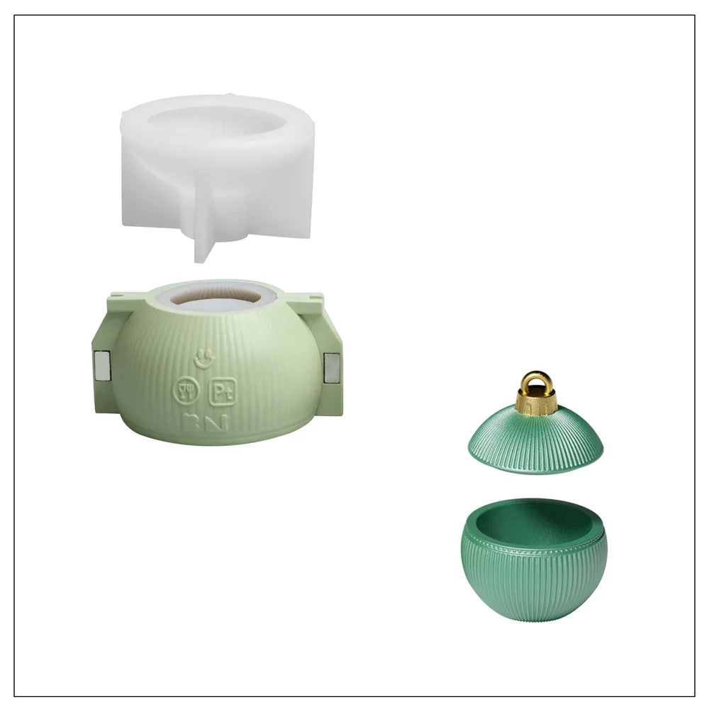 Twinkle Bauble Candle Jar Concrete Jesmonite Silicone Mold 4 oz Candle Refill Mold Christmas Home Decoration