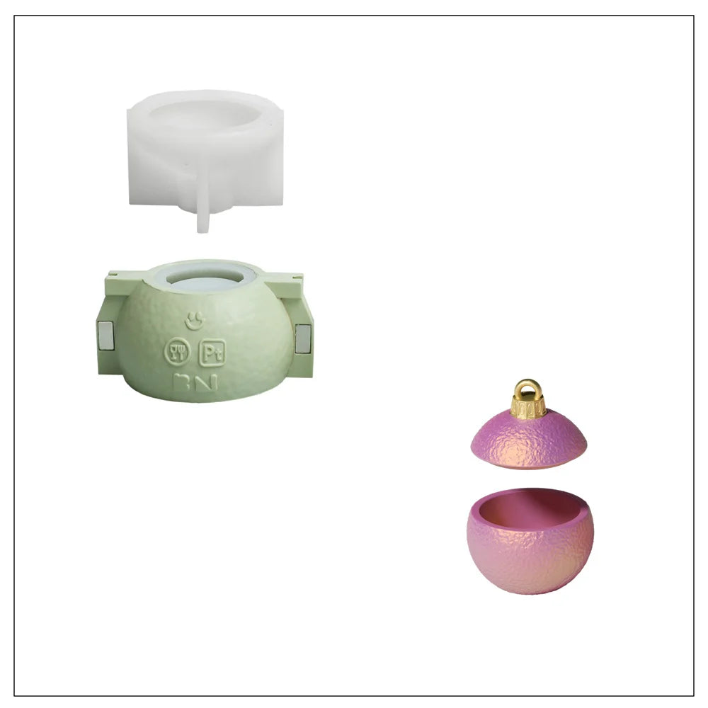 Twinkle Bauble Candle Jar Concrete Jesmonite Silicone Mold 4 oz Candle Refill Mold Christmas Home Decoration