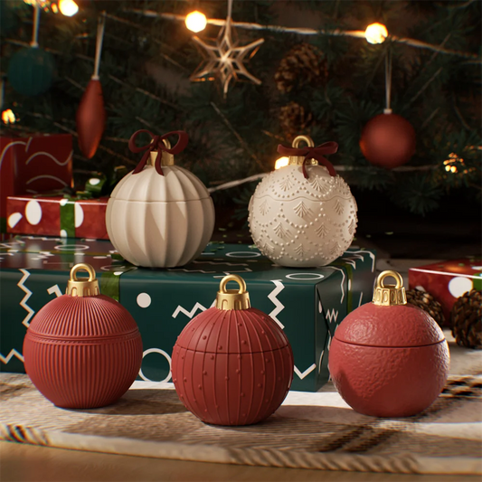 Twinkle Bauble Candle Jar Concrete Jesmonite Silicone Mold 4 oz Candle Refill Mold Christmas Home Decoration