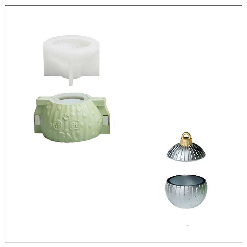 Twinkle Bauble Candle Jar Concrete Jesmonite Silicone Mold 4 oz Candle Refill Mold Christmas Home Decoration