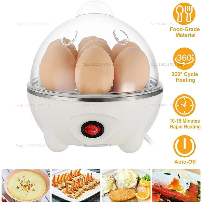 Smart Egg Cooker, White Egg Cooker Electric Eggs Boiler Multifunctional Mini Eggs Cooker Steamer Poacher for Kitchen Use