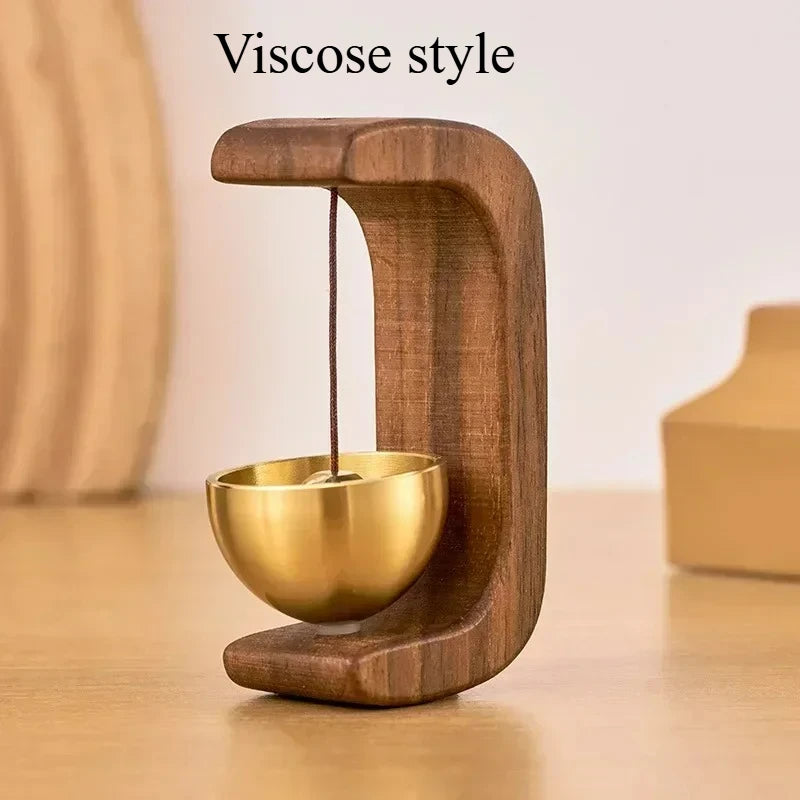 Dopamine Wind Chime Magnetic Indoor Wind Chime, Oak Material Doorbell Copper Bell, Walnut Copper Trim Home Wind Chime Doorbell