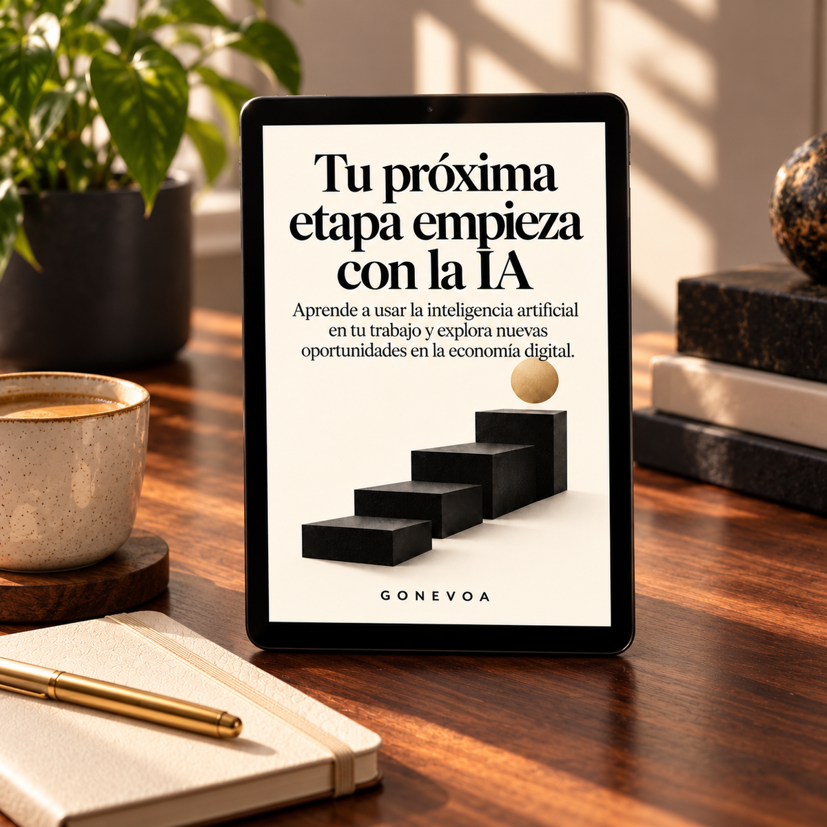 Tu próxima etapa empieza con la IA — cubierta crema